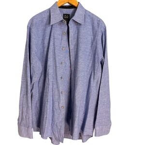 Jos A Bank Linen Traveler Travel Tech Mens Long Sleeve Button Down Shirt Size L